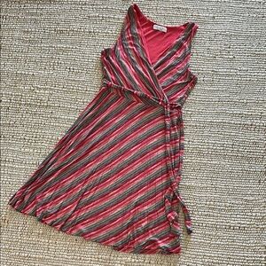 Bailey 44 Red and Green Striped Midi Dress